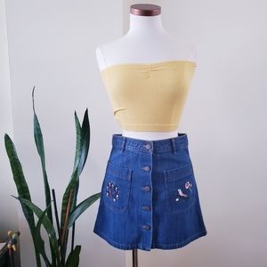 Twik X ESTEE PREDA Embroidered Denim Mini Skirt - NWOT - S